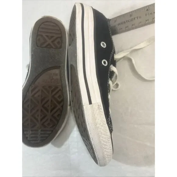 Converse All Star Chuck Taylor Youth US 1 / UK 13.5 Black Low‑Top Sneakers Shoes - Picture 14 of 16